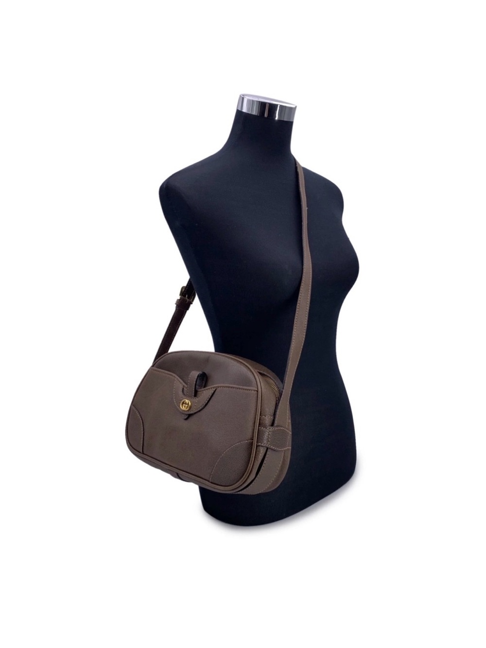 Vintage Gucci Ophidia Boarskin Brown Double G Crossbody Purse